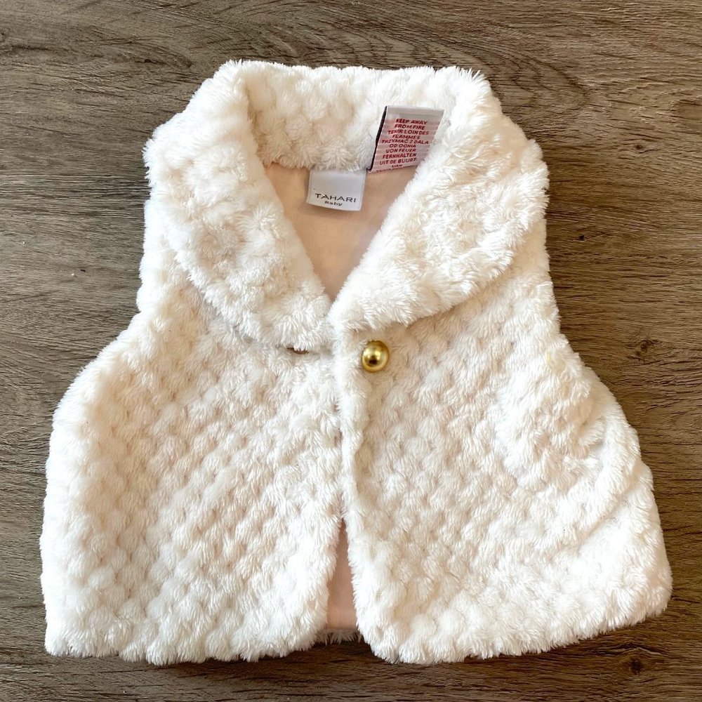 Cream fluffy baby vest